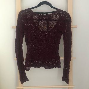 Dynamite Knit Sweater with Back Ribbon (XS)
